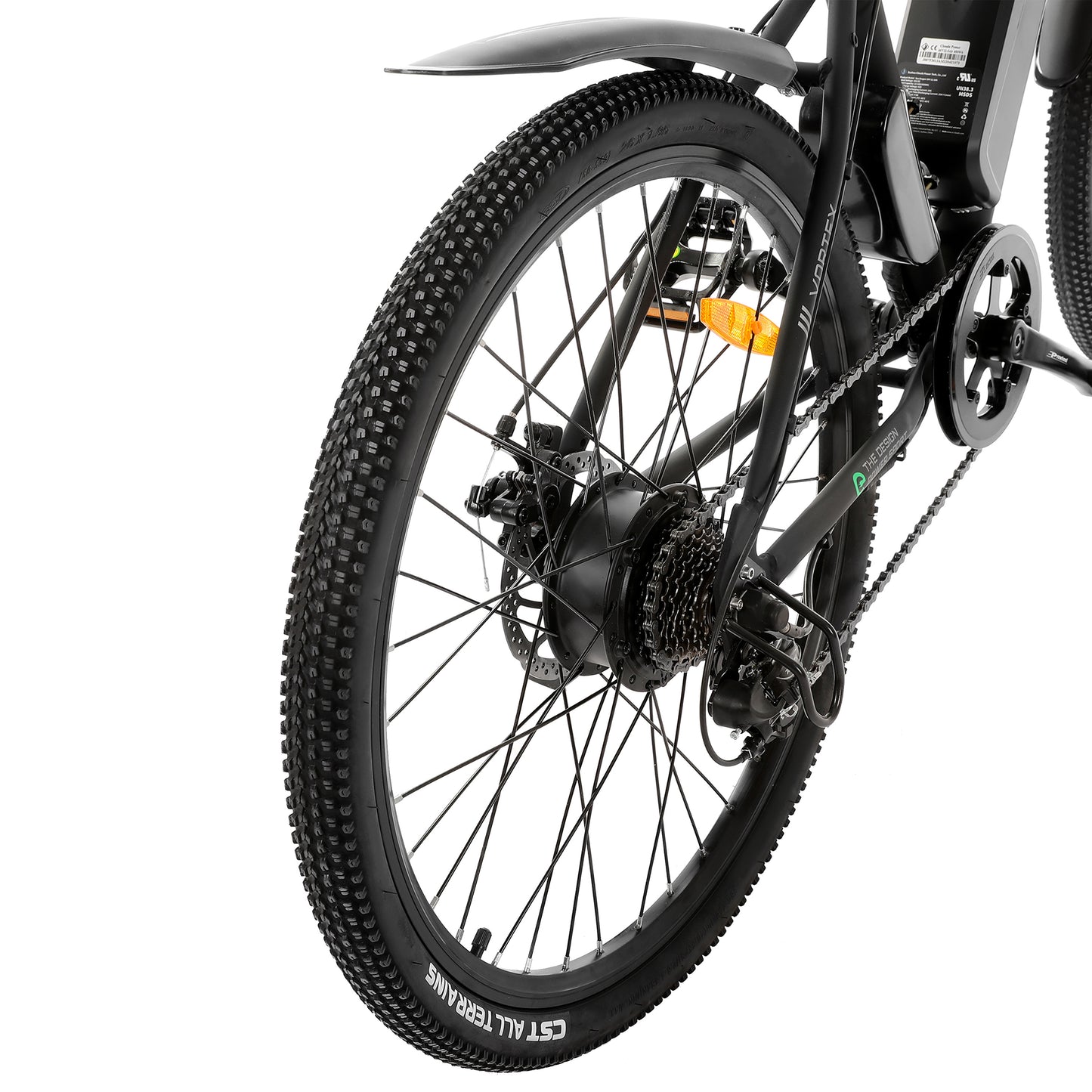 Vortex Electric City Bike - Matte Black - Goody's Electric Bikes