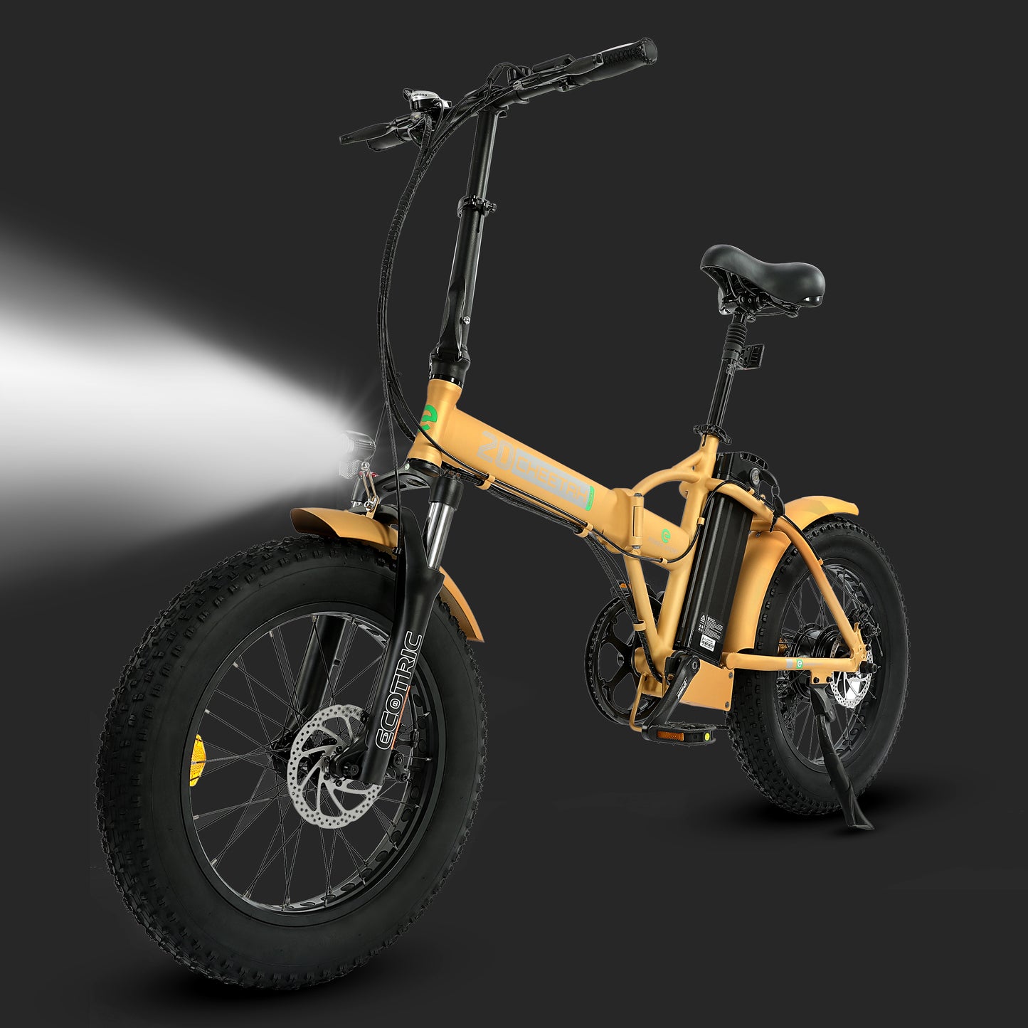 48v Folding Fat Tire Electric Bike - Gold - Goody's Electric Bikes