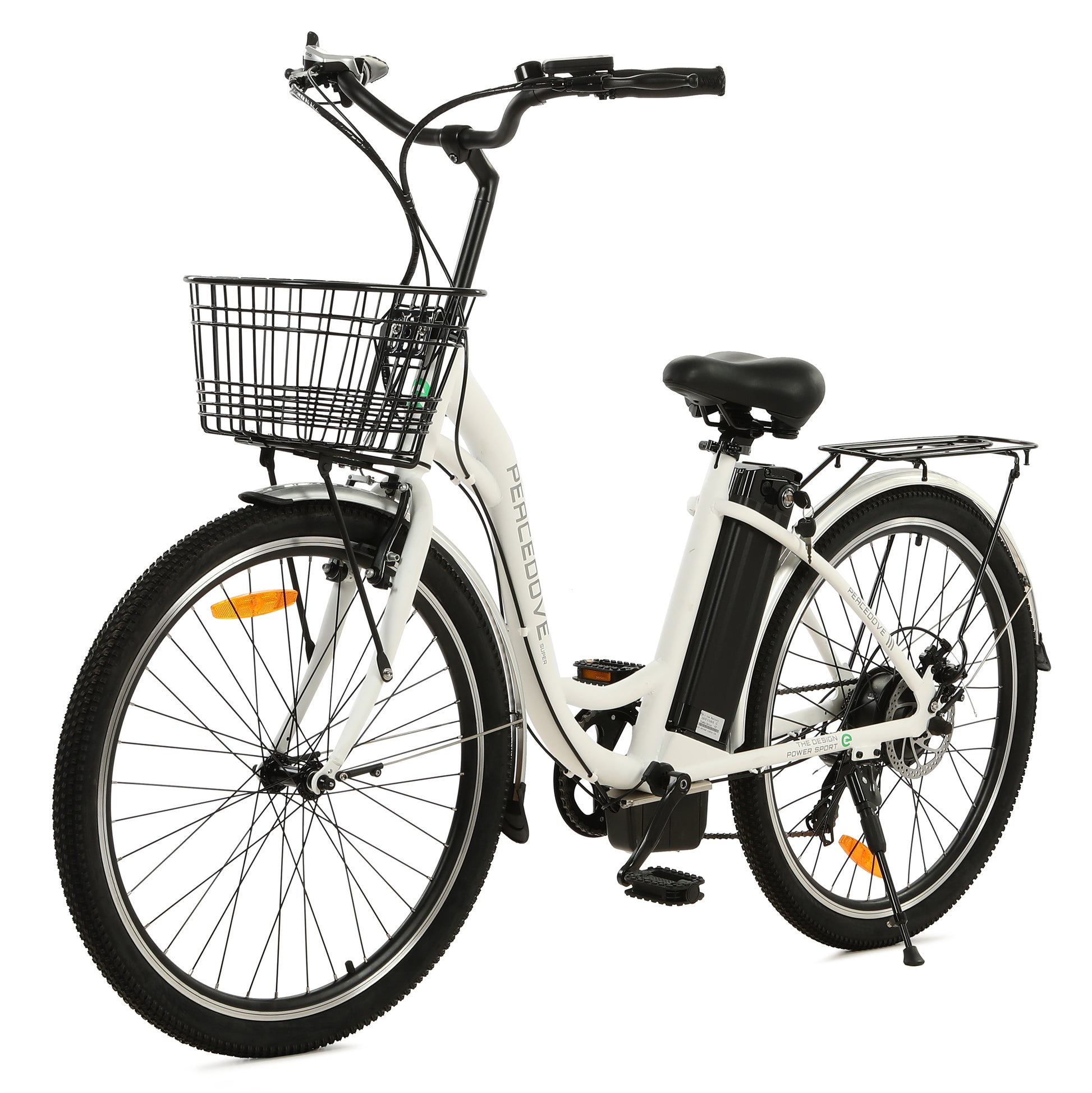 Peacedove Electric City Bike - White - Goody's Electric Bikes