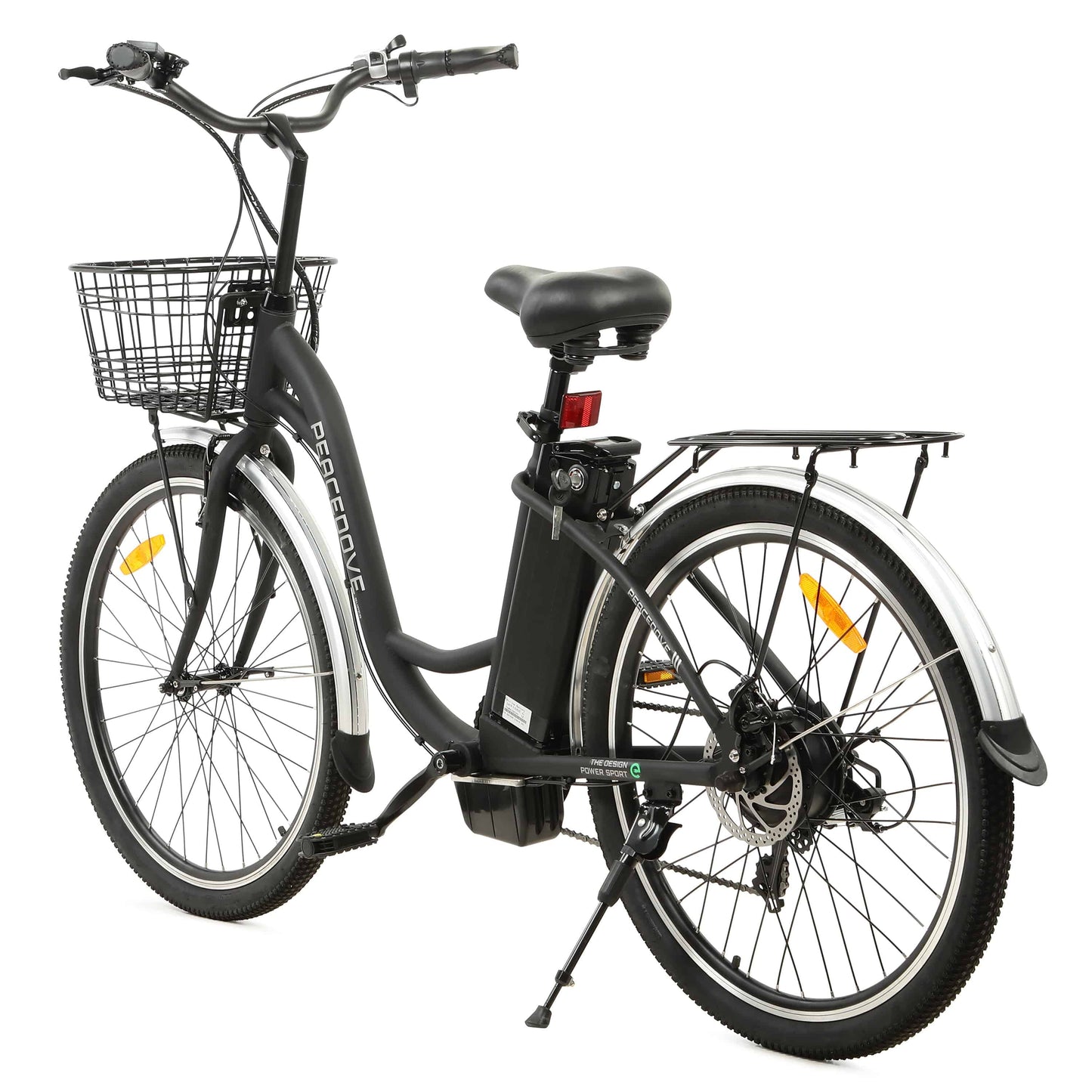 PEACEDOVE Electric City Bike - Matte Black