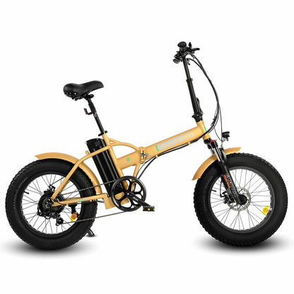 48v Folding Fat Tire Electric Bike - Gold