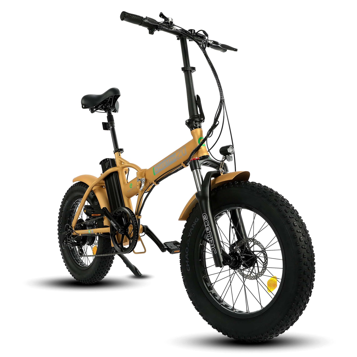 48v Folding Fat Tire Electric Bike - Gold