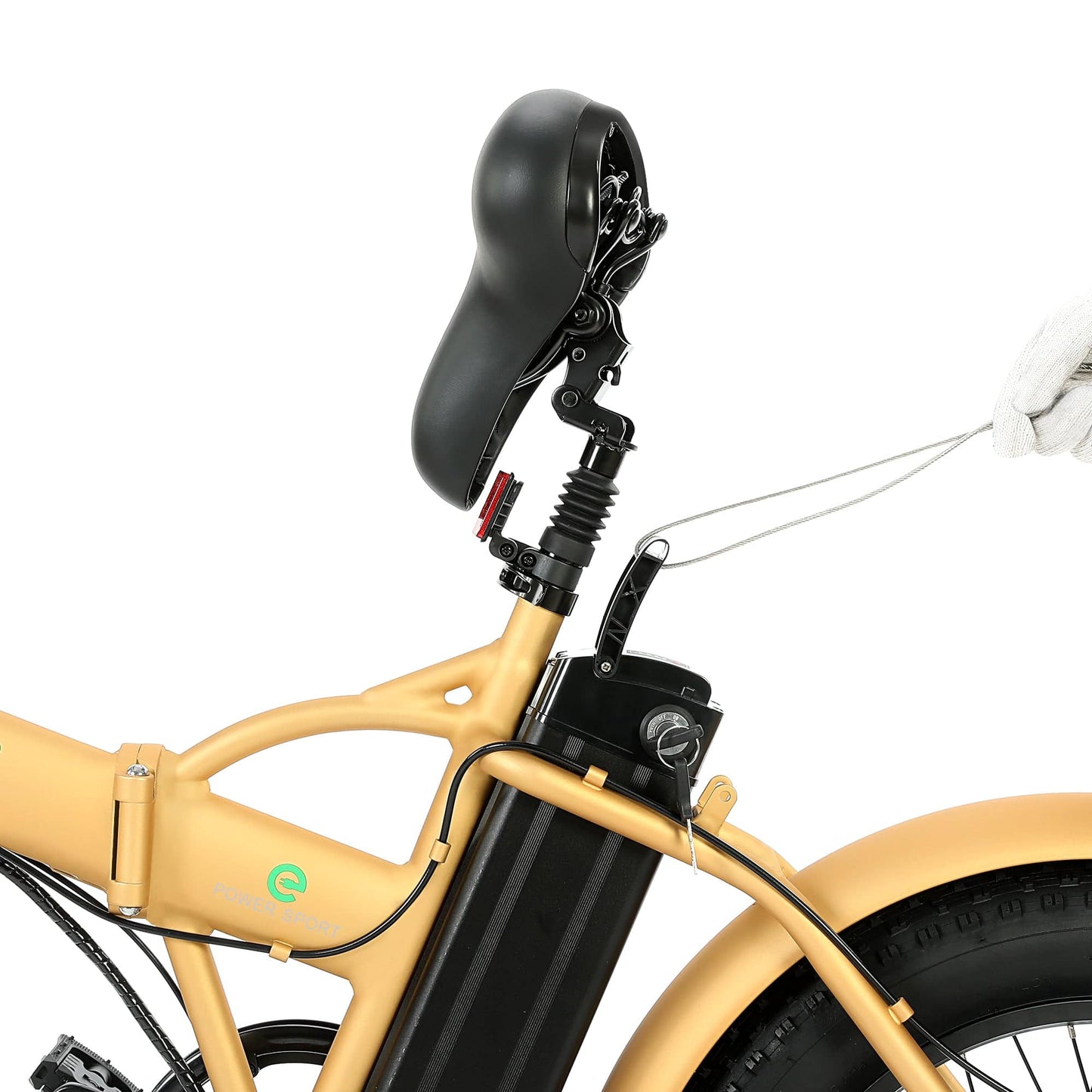 48v Folding Fat Tire Electric Bike - Gold