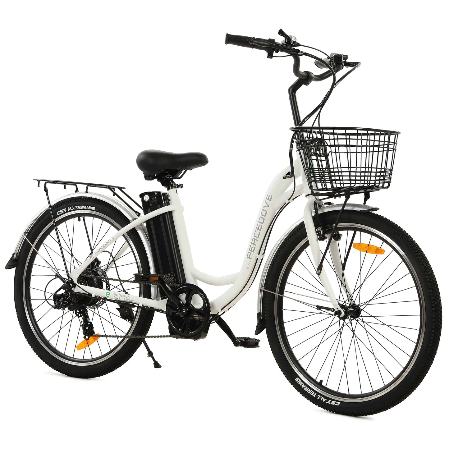 PEACEDOVE Electric City Bike - White